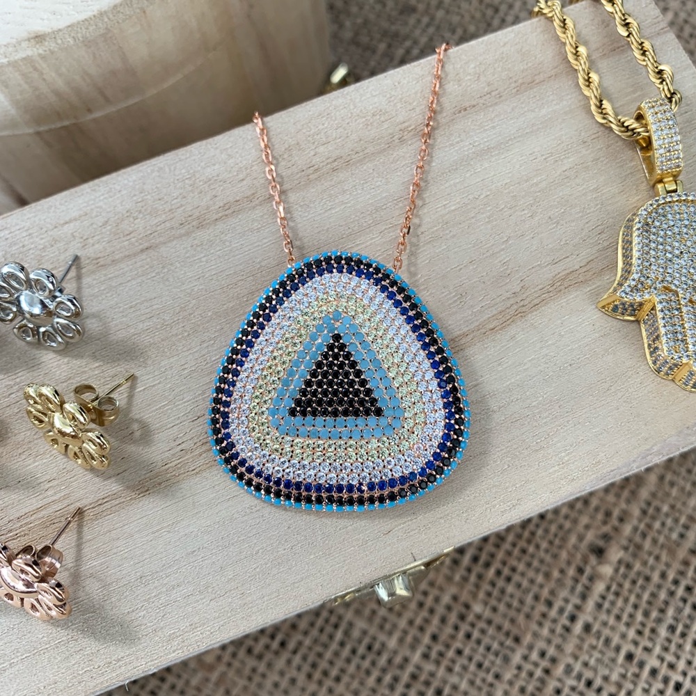 Turkish Big Evil Eye Protection  Necklace